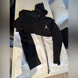 Air Jordan Black and White Zip Up Sweater
